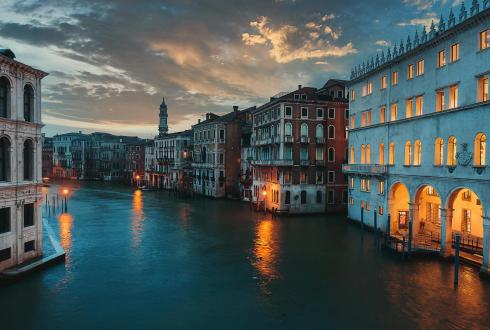 Venice canals by night